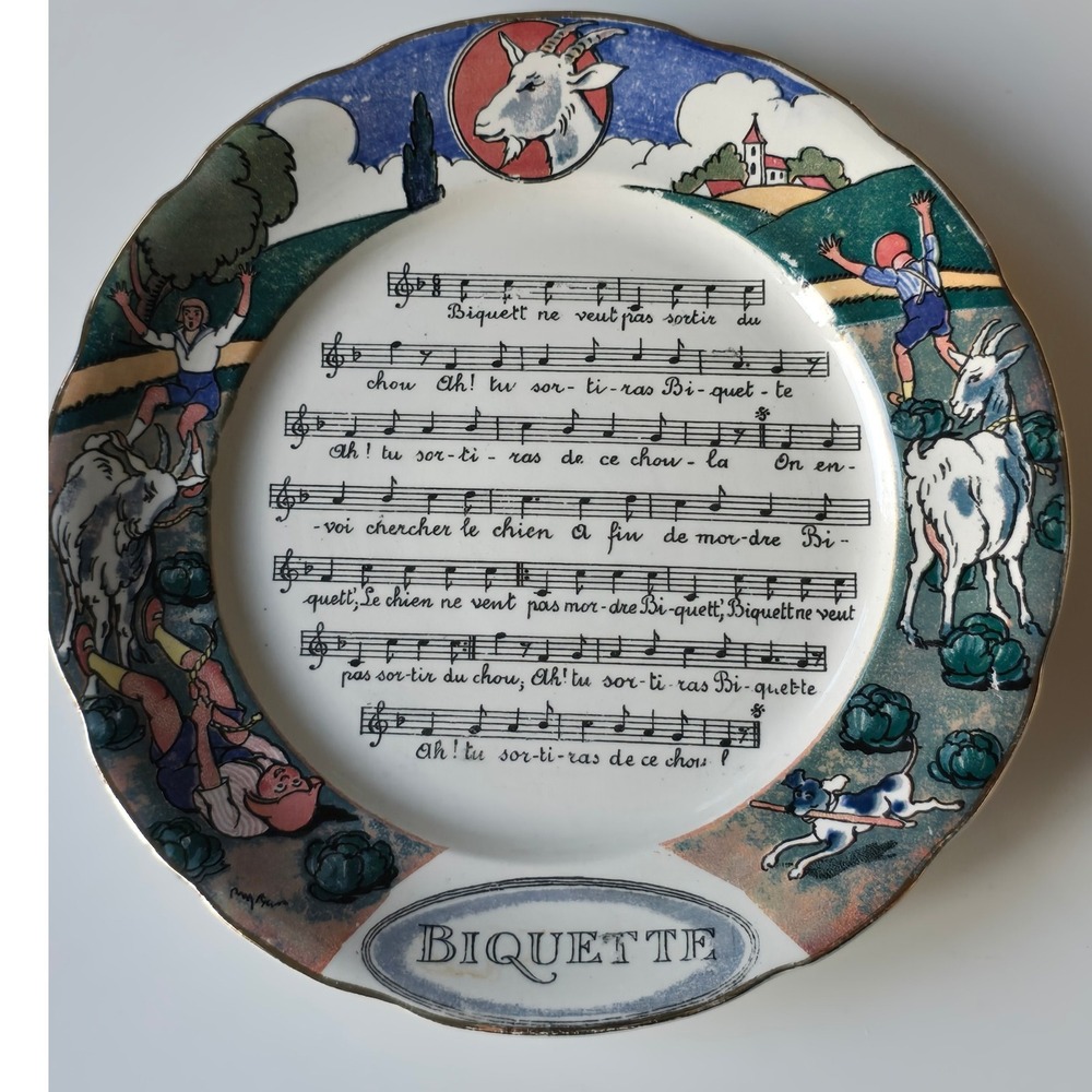 Sarreguemines France Decorative Plates Chansons et Rondes Set of 4‎